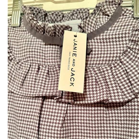 New Janie and Jack Houndstooth Ruffle Collared Dress Size 5 - Picture 7 of 10